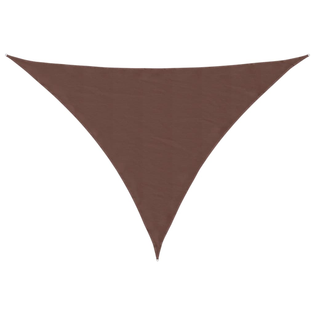 Vidaxl Sun Shade Triangular 3.5x3.5x4.9 M tessuto Oxford marrone