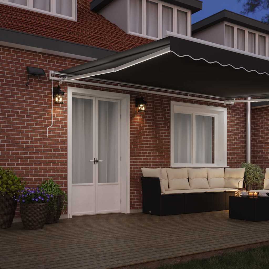 Cornice Vidaxxl in seta con strisce LED bianche 450×300 cm alluminio
