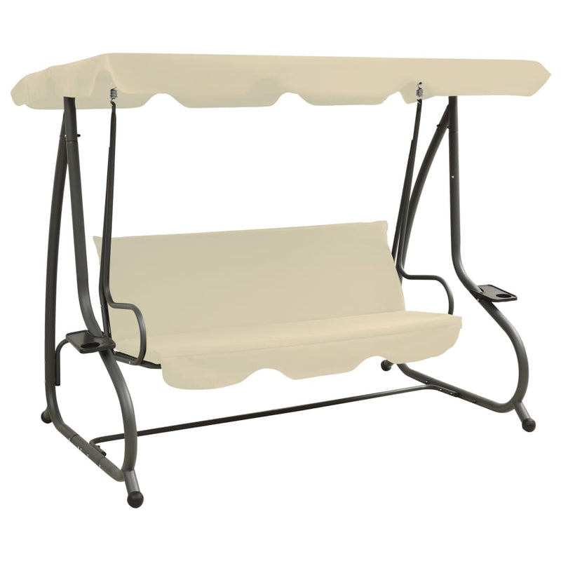 Vidaxl Swing Bench per esterno con Luifel Sand White