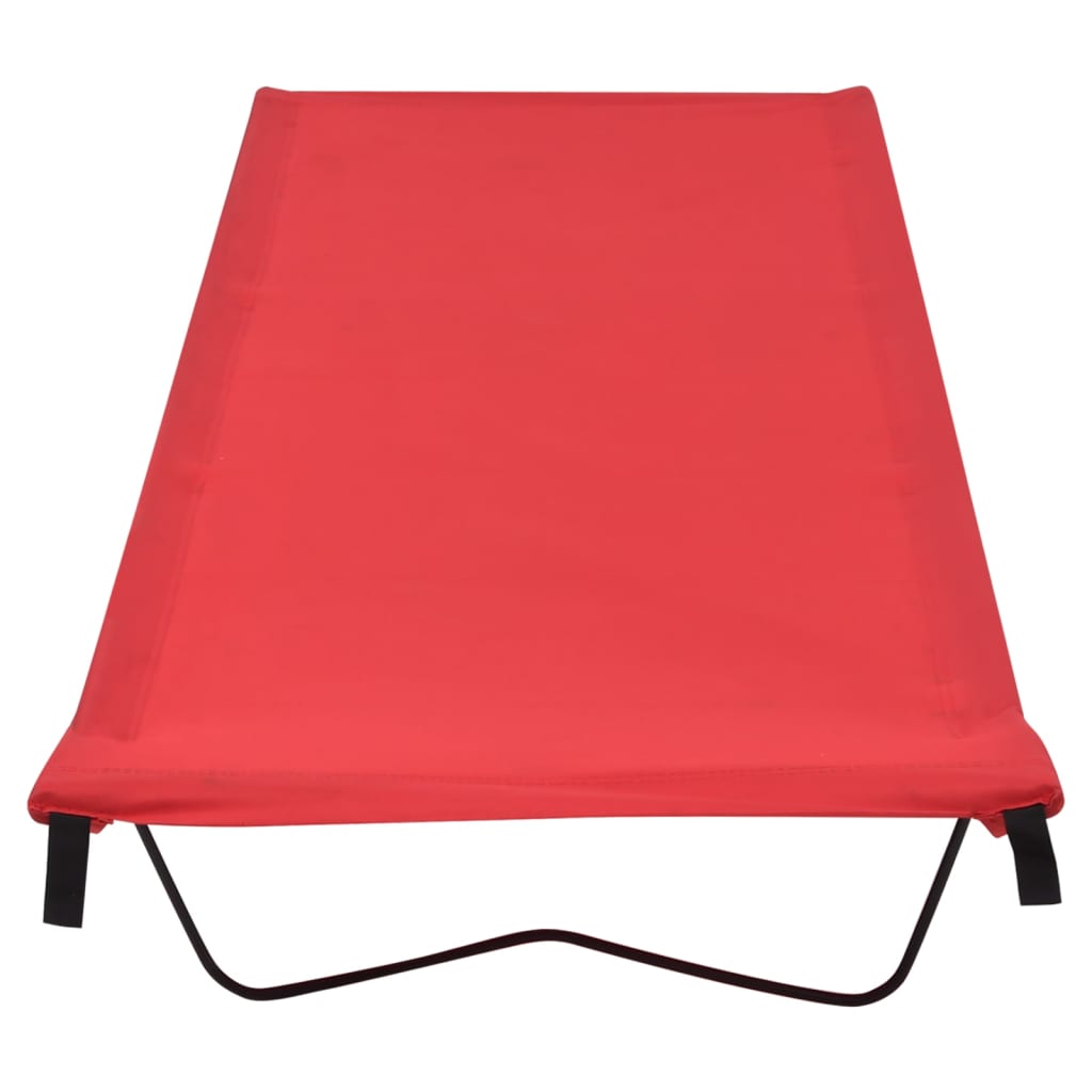 Vidaxl Camp Bed 180x60x19 cm tessuto oxford e rosso acciaio
