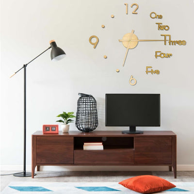 Vidaxx Orologio da parete 3D moderno XXL 100 cm color oro
