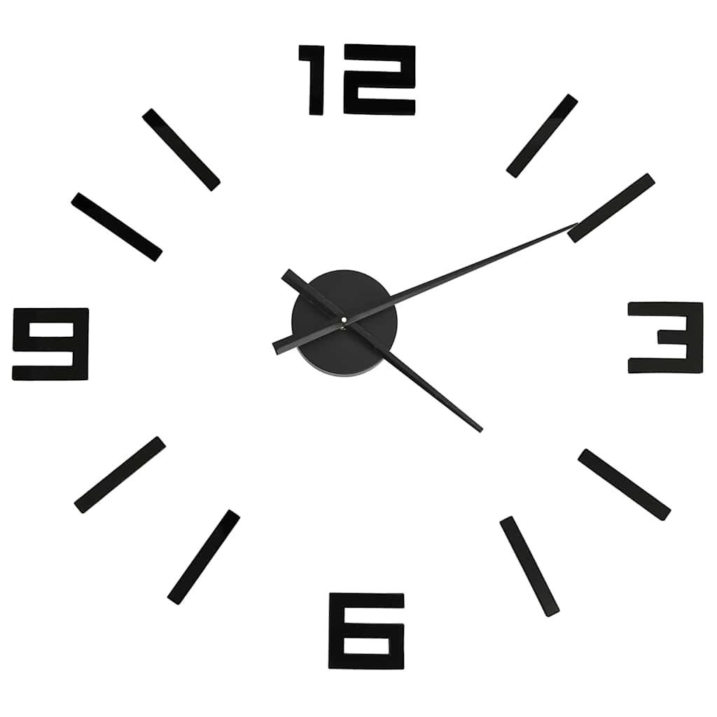 Vidaxl 3D Reloj de pared moderno xxl 100 cm negro