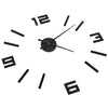 Vidaxl 3D Reloj de pared moderno xxl 100 cm negro