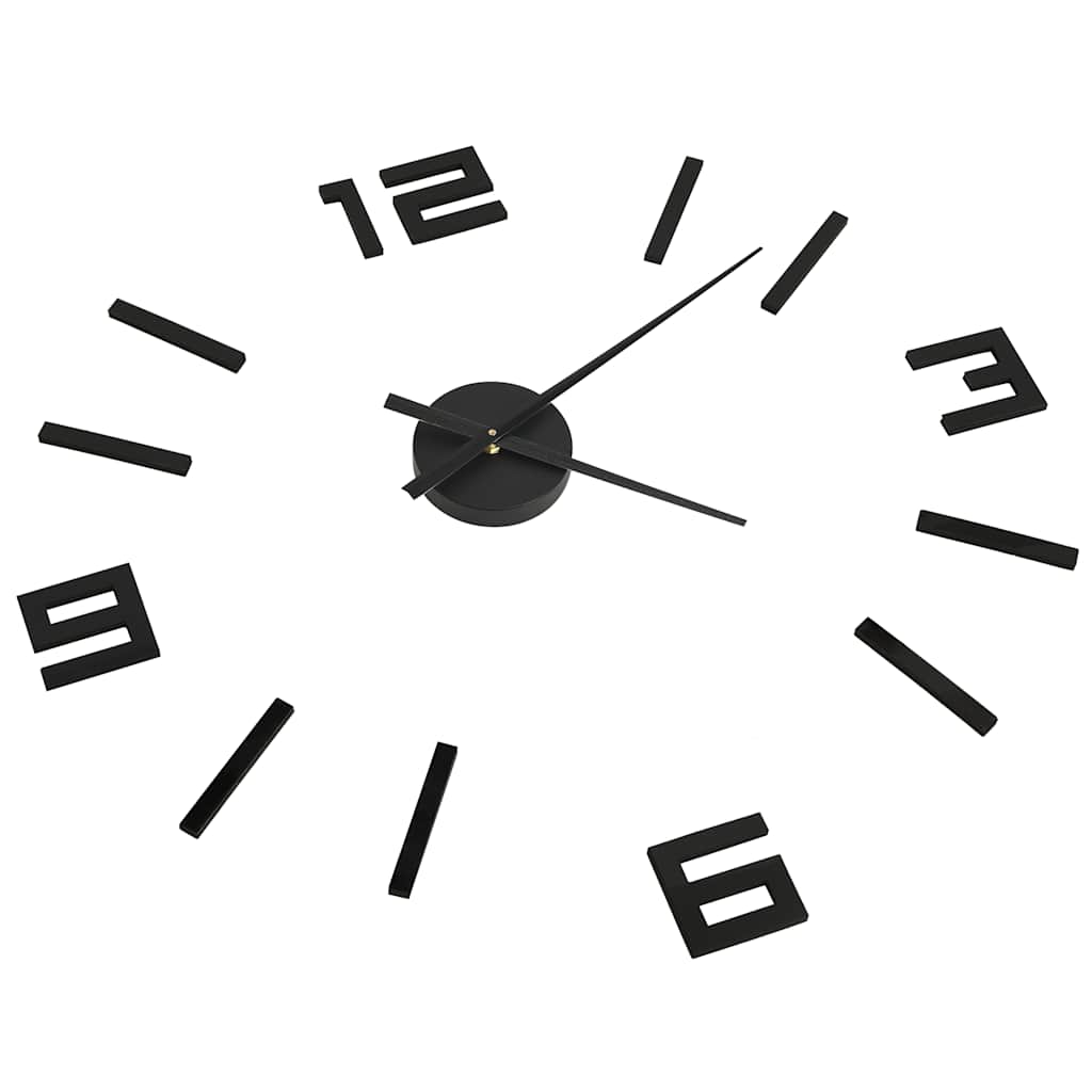 Vidaxl 3D Reloj de pared moderno xxl 100 cm negro