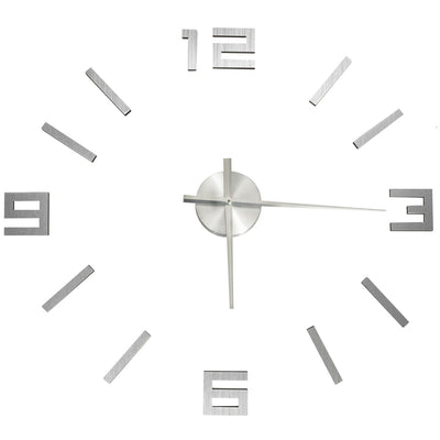 Vidaxl 3D Reloj de pared moderno XXL 100 cm de color plateado