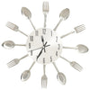 Vidaxl Reloj de pared Spoon y Fork 31 cm de aluminio de plata de color de aluminio