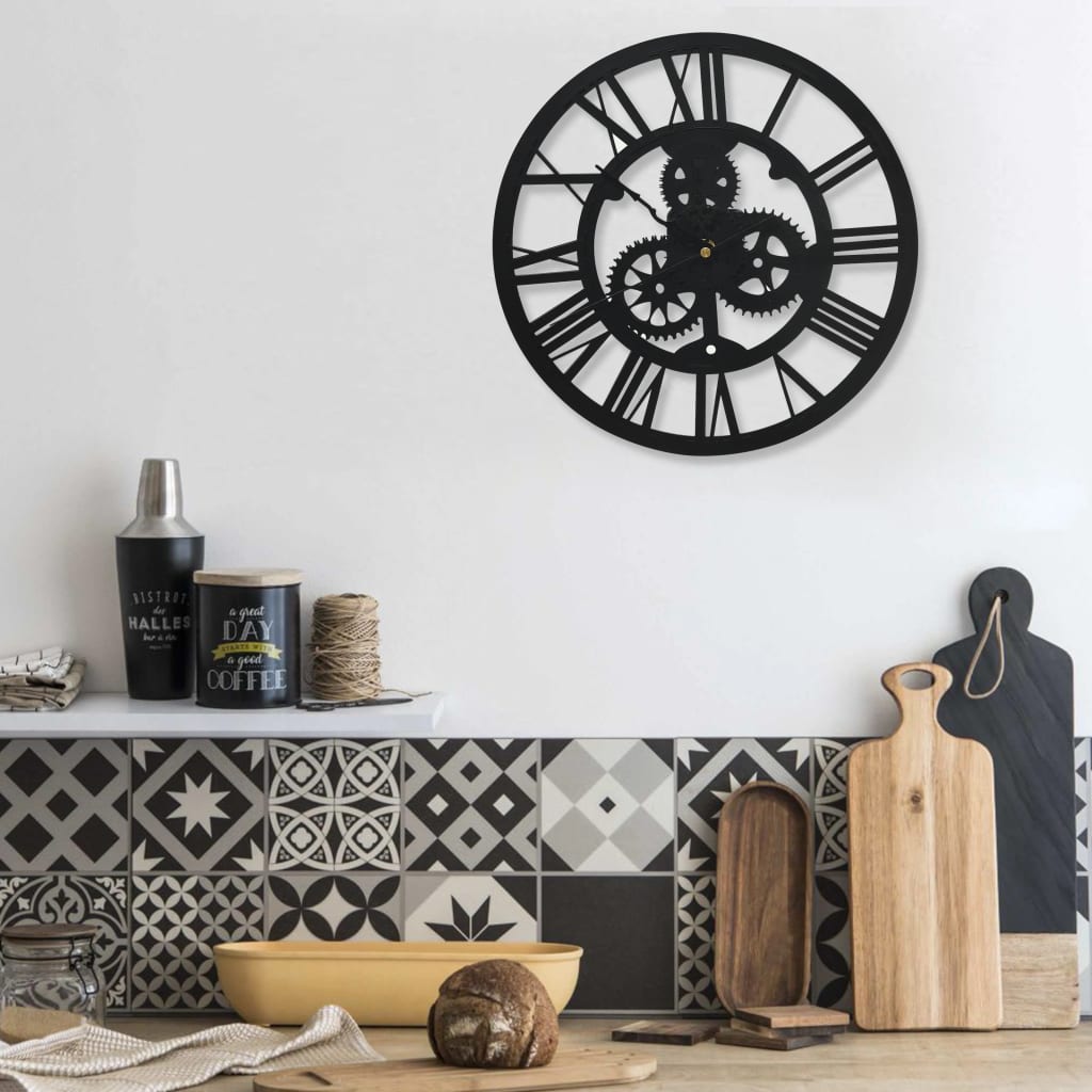 Vidaxl Wall Clock 30 cm Acrilico nero