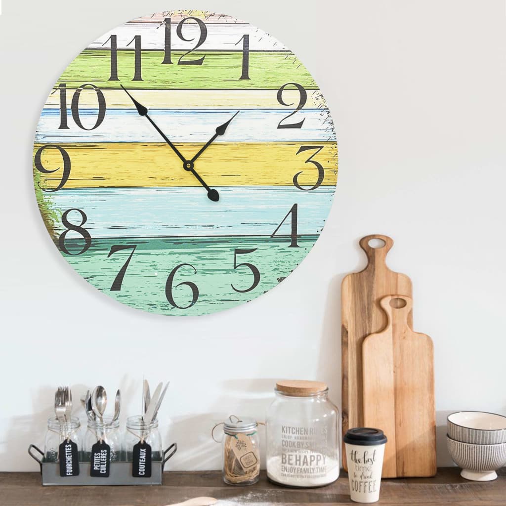 Vidaxl Wall Clock 60 cm MDF multicolore