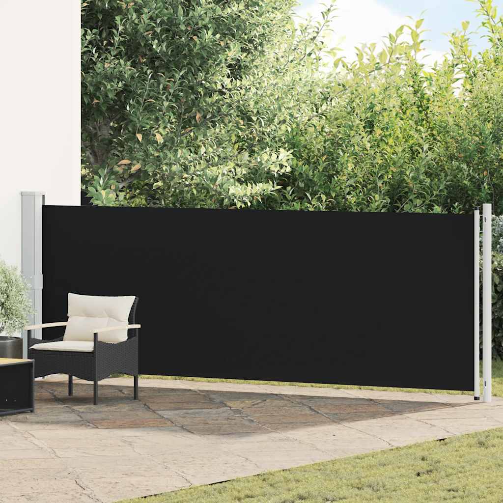 Vidaxl tuinscherm uittrekbaar 140x600 cm zwart