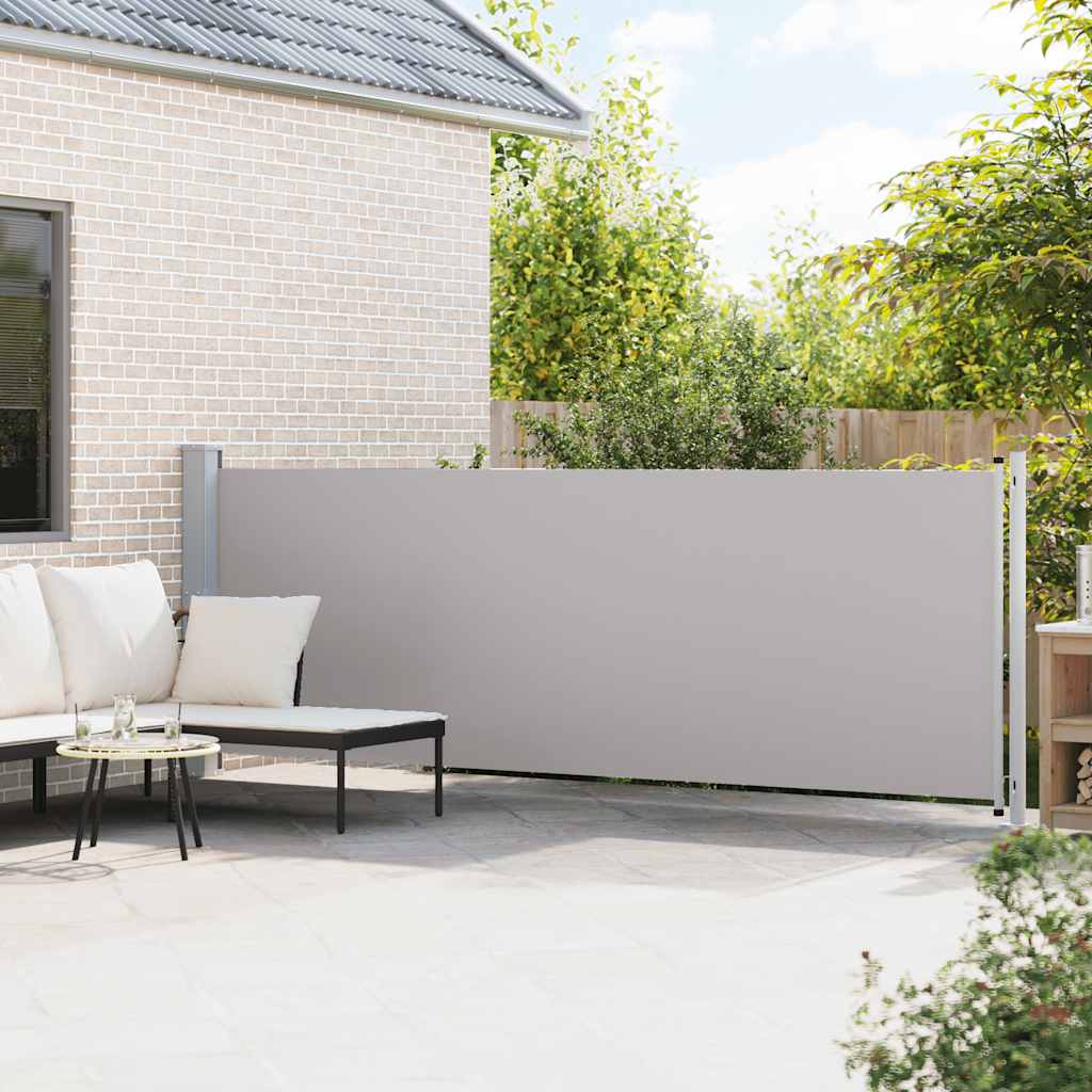 Vidaxl tuinscherm uittrekbaar 140x600 cm grijs