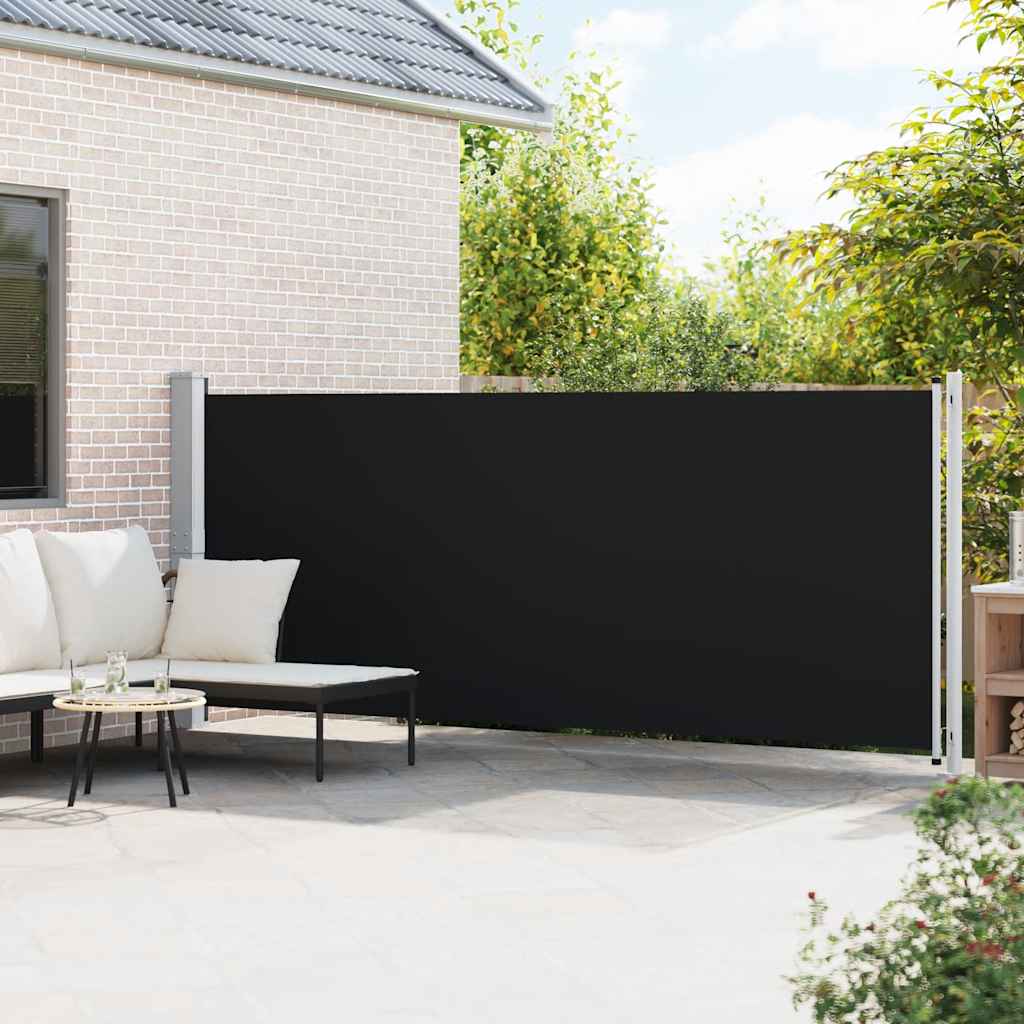 Pantalla de jardín Vidaxl extensible 600x160 cm Negro