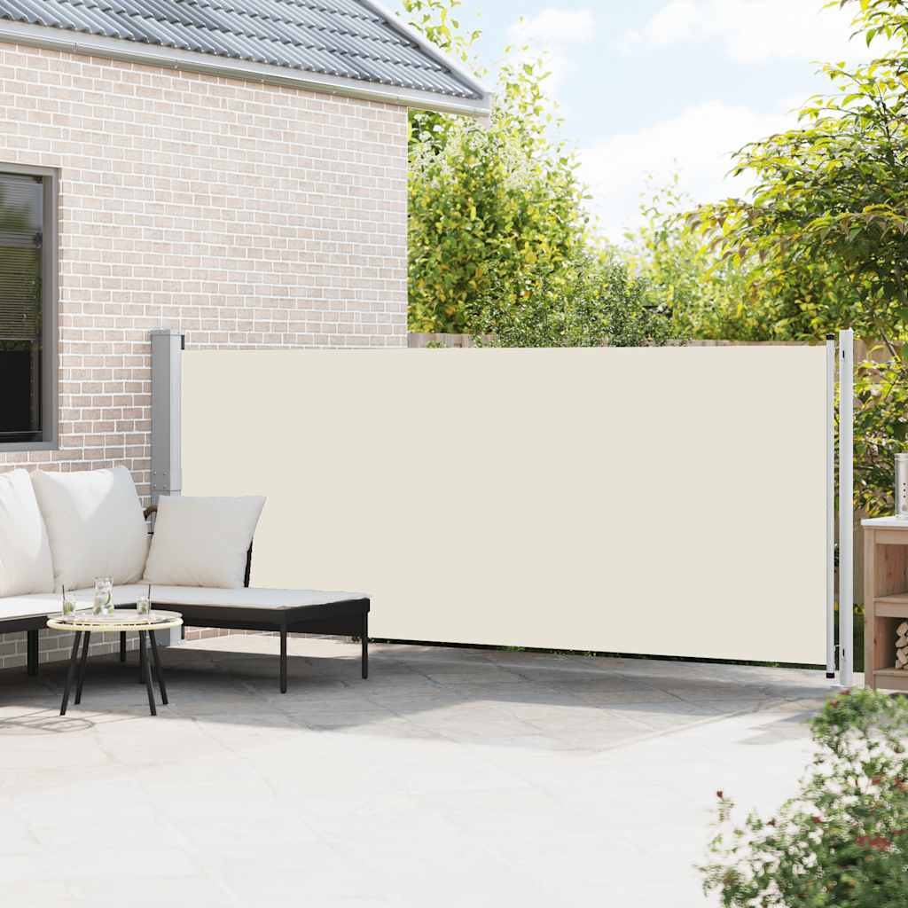 Vidaxl tuinscherm uittrekbaar 600x160 cm crème