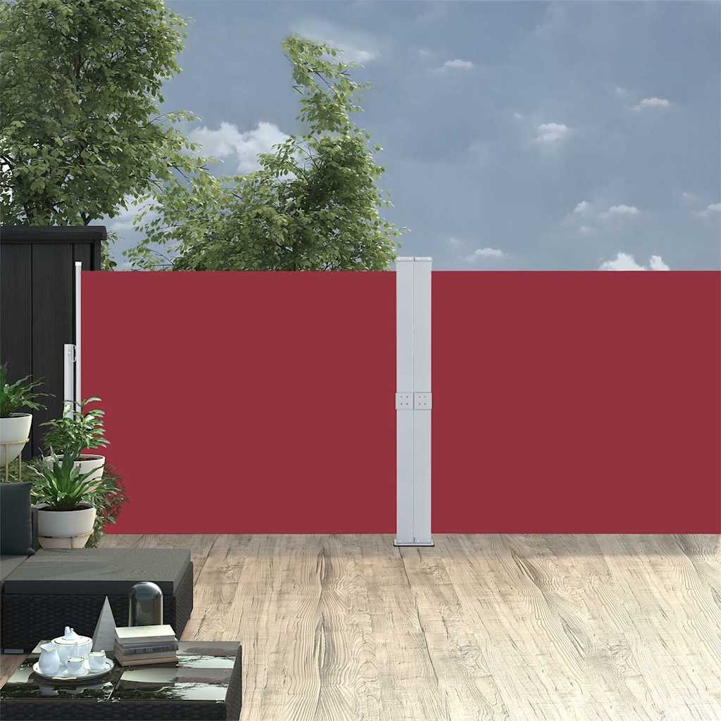 Vidaxl tuinscherm uittrekbaar 140x1200 cm rood