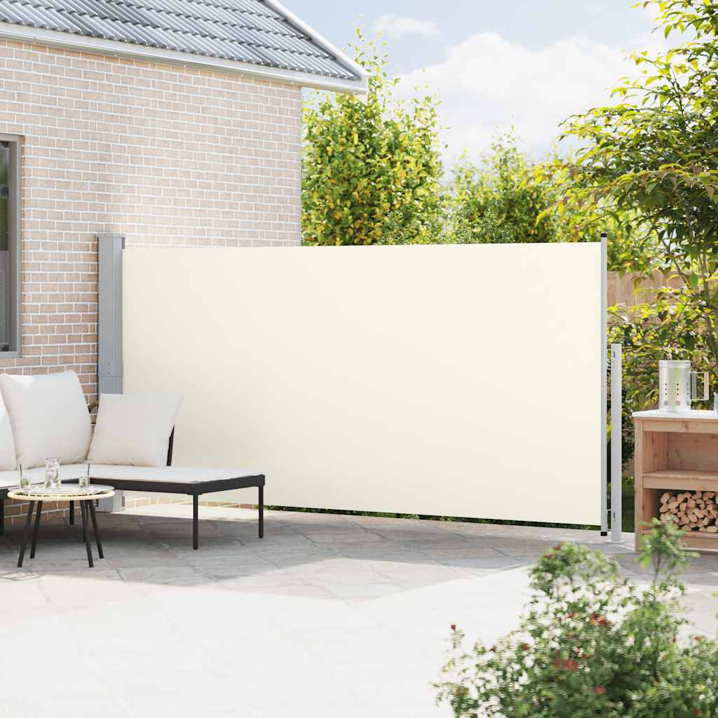 Vidaxl tuinscherm uittrekbaar 180x500 cm crèmekleurig