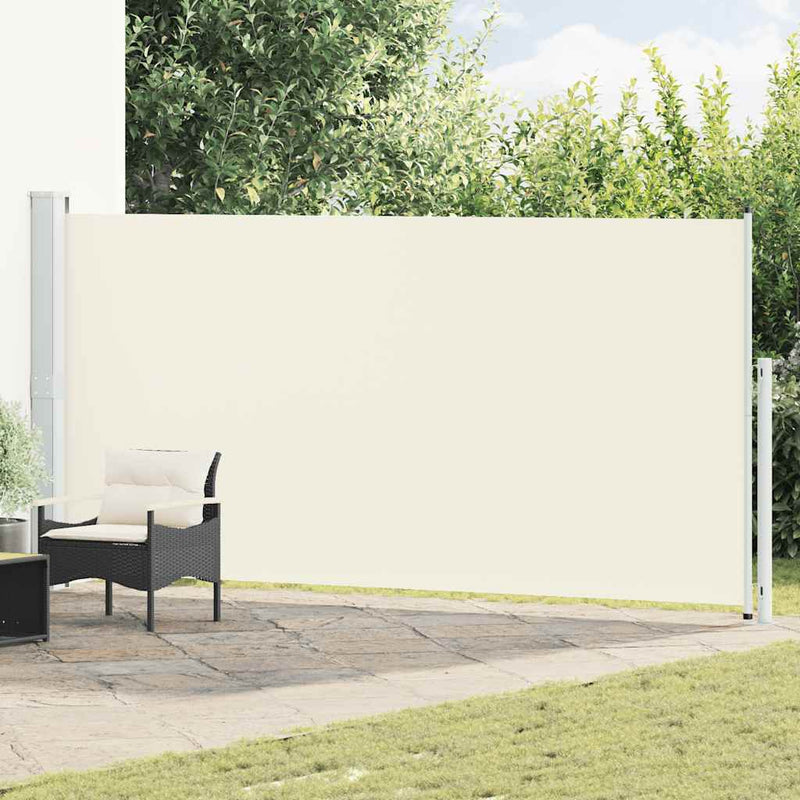 Pantalla de jardín Vidaxl extensible 180x500 cm de crema -Colorada