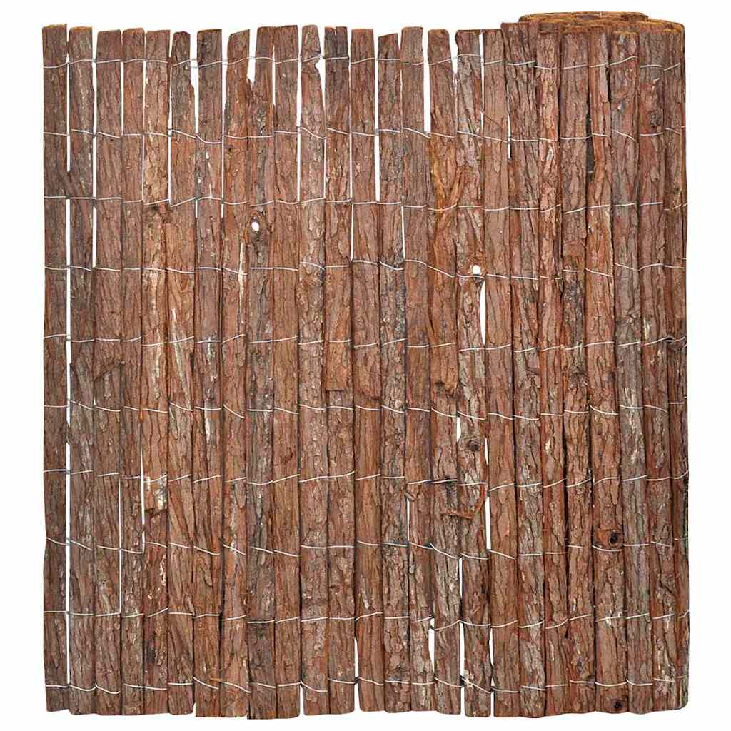 Valla de corteza vidaxl marrón 100 x 600 cm corteza