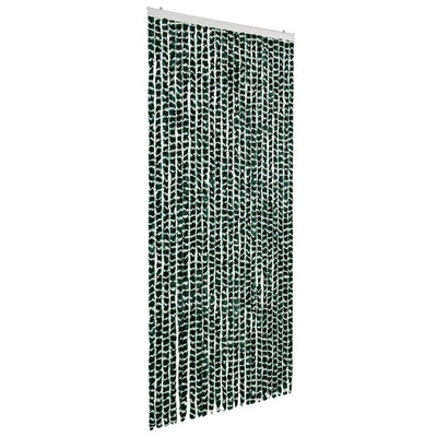 Cortina de mosca Vidaxl 100x220 cm Chenille verde y blanco