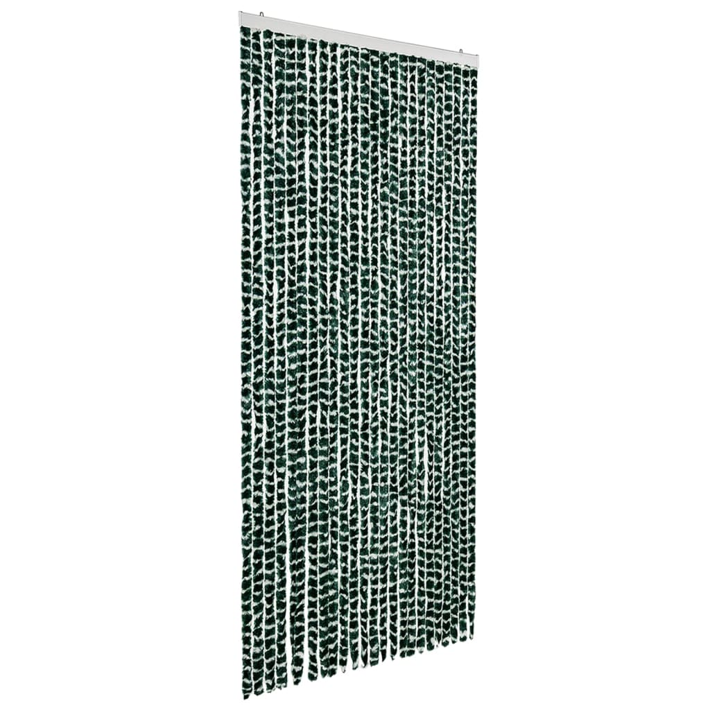 Vidaxl Fly Curtain 100x220 cm Chenille verde e bianco