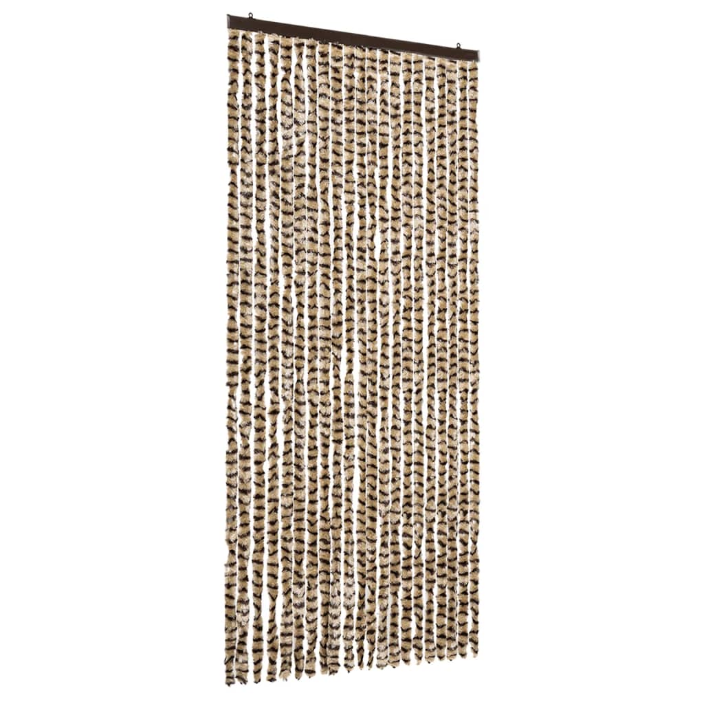 Vidaxl Fly Curtain 90x220 cm Chenille beige e Brown