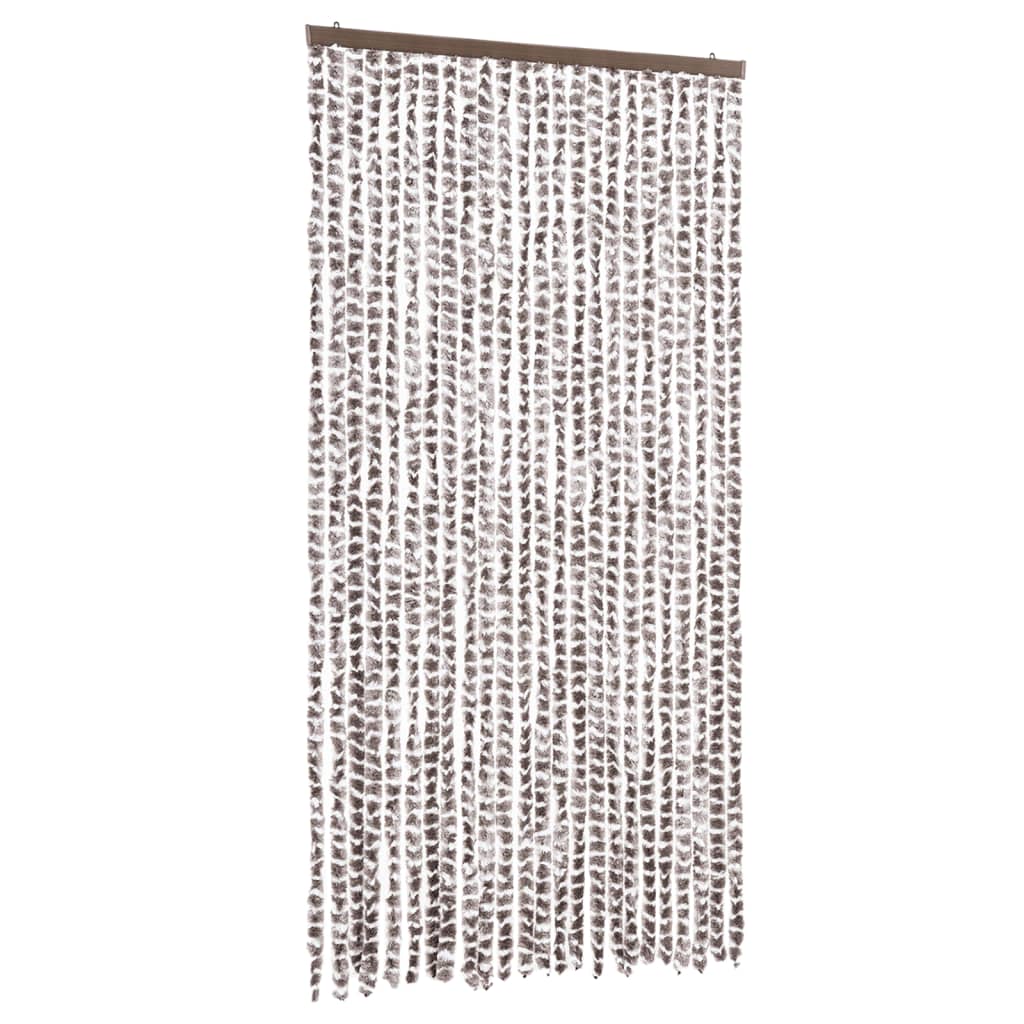 Cortina de mosca Vidaxl 100x220 cm chenille tope y blanco