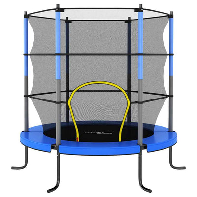Trampolín Vidaxl con una red de seguridad de alrededor de 140x160 cm de azul