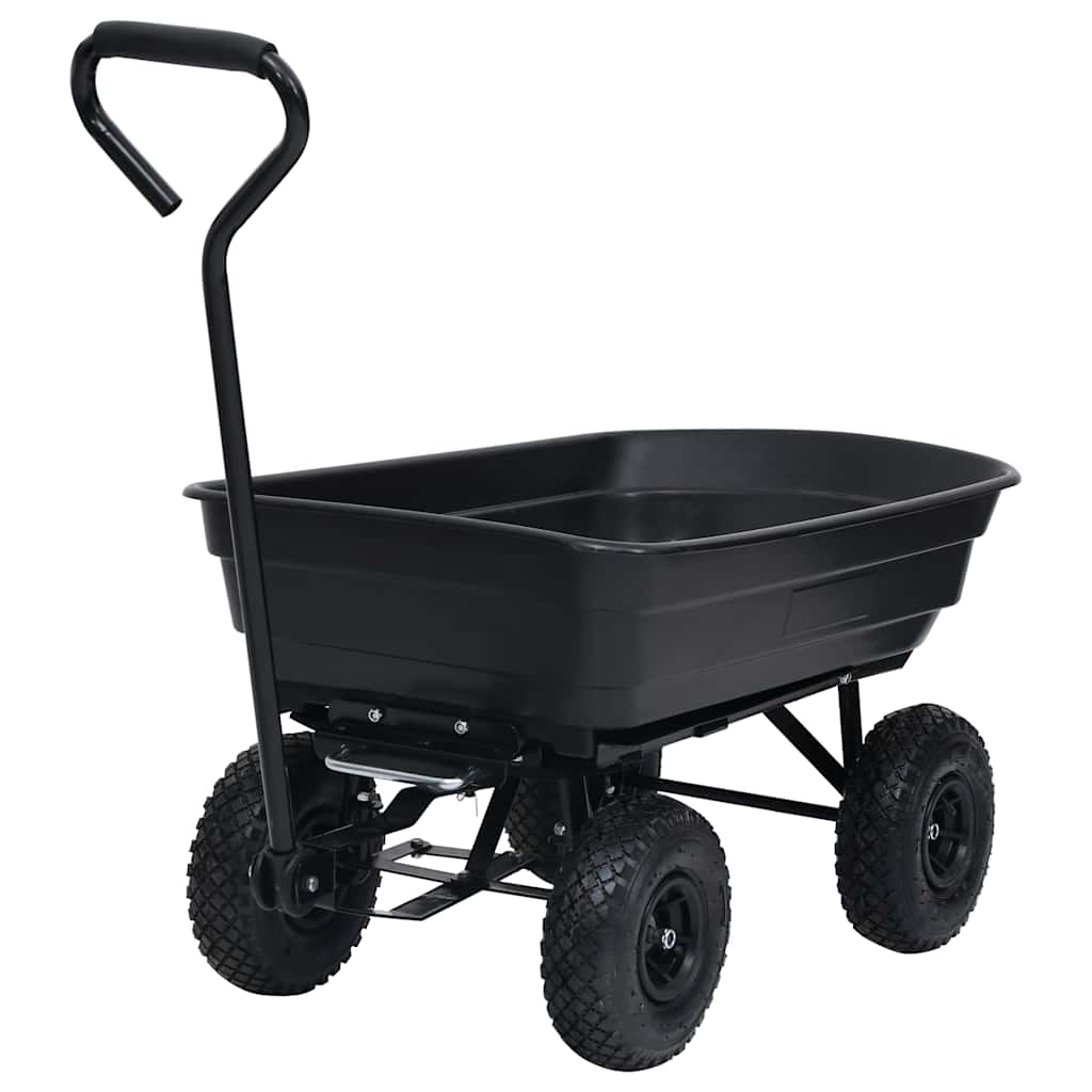 Vidaxxl camion ribaltabile da giardino 300 kg 75 l nero