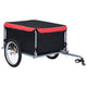 Rimorchio per bicicletta VidaXL 65 kg nero e rosso