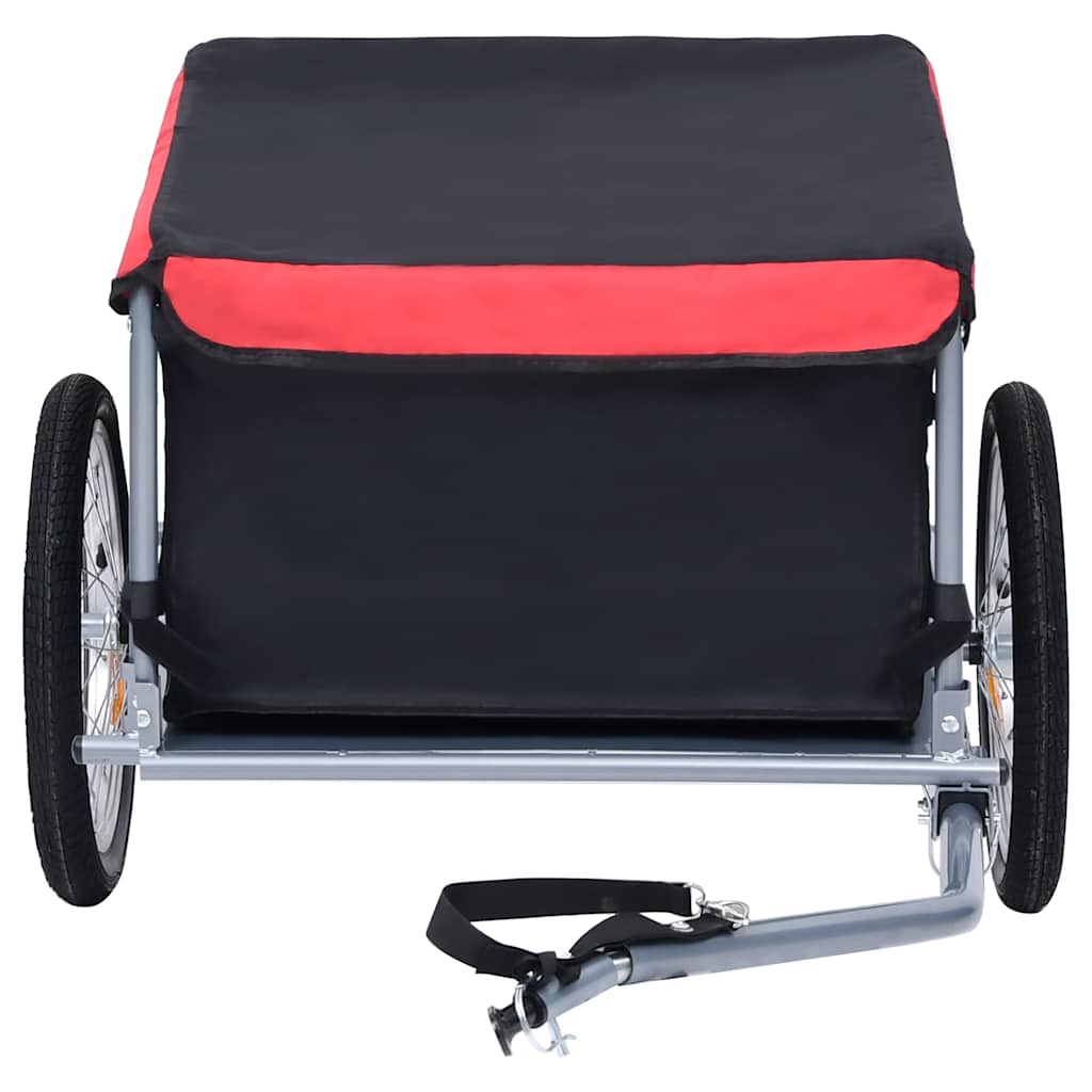 Rimorchio per bicicletta VidaXL 65 kg nero e rosso