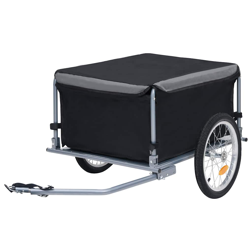 Vidaxl Bicycle Trailer 65 kg nero e grigio