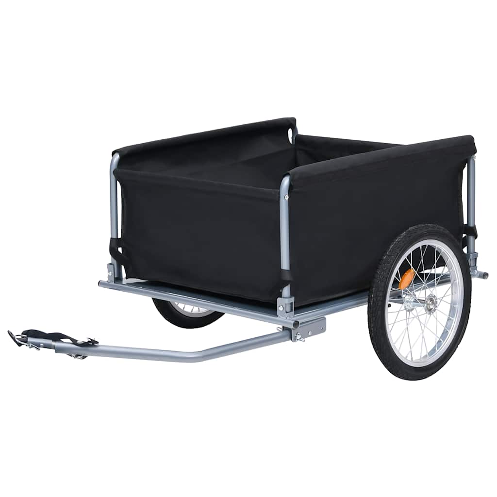 Vidaxl remolque de bicicleta 65 kg negro y gris