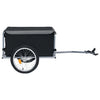 Vidaxl remolque de bicicleta 65 kg negro y gris