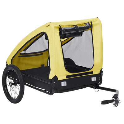Vidaxl Railer de bicicleta para perros amarillo y negro