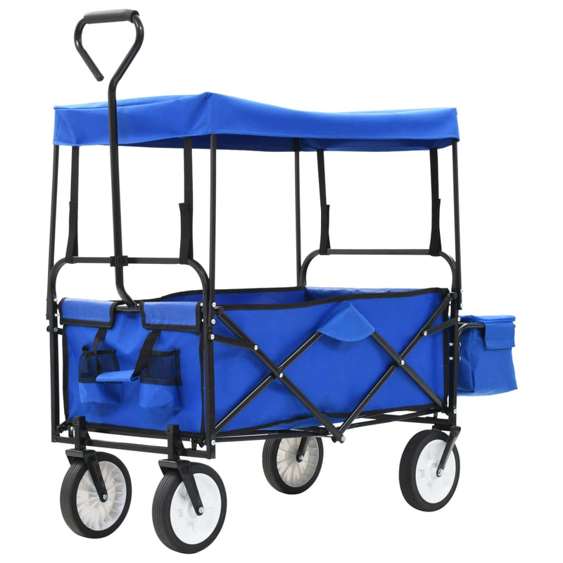 Vidaxl Handkar pieghevole con blu acciaio Luifel