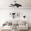 Ventilador de techo Vidaxl con lámpara de 76 cm de marrón oscuro