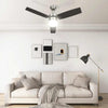Ventilador de techo Vidaxl con control remoto de lámpara 108 cm de marrón oscuro