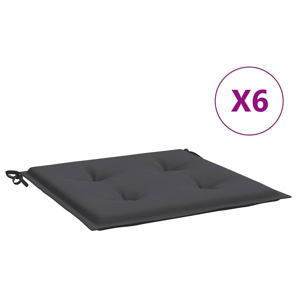 Vidaxl Garden Cushions 6 PCS 40x40x3 cm Tessuto Oxford antracite -Collorato