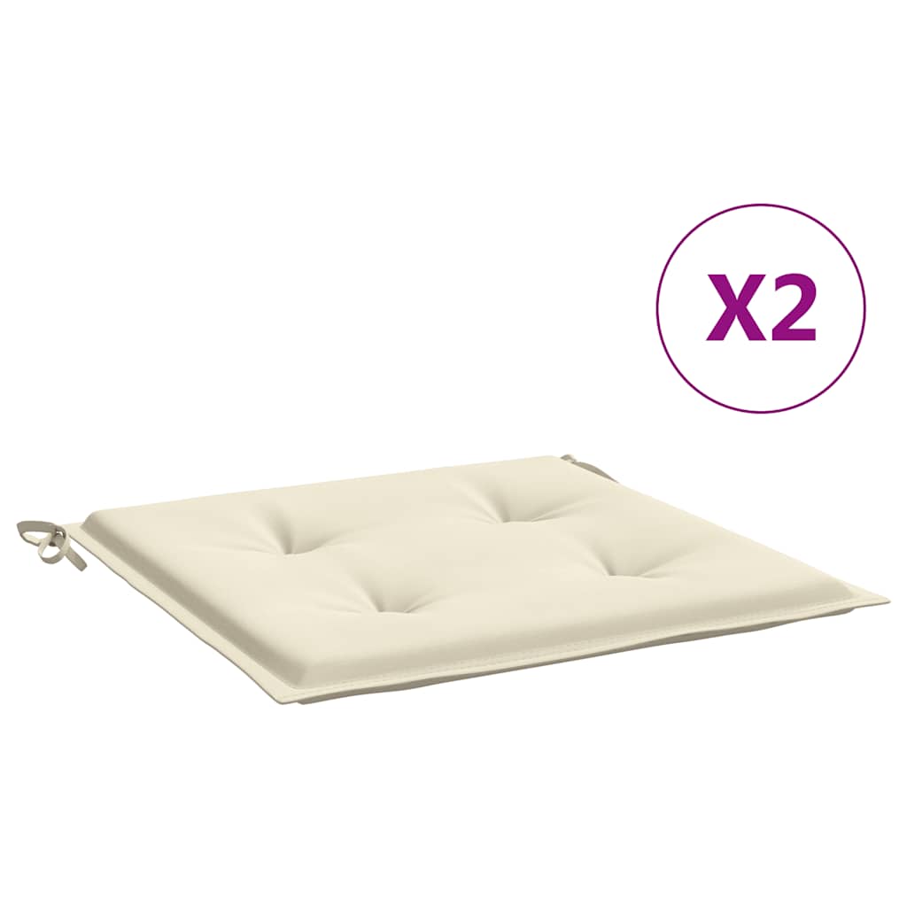 Cojines de silla de jardín Vidaxl 2 pcs 40x40x3 cm oxford tela crème -color