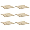 Vidaxl tuinstoelkussens 6 st 40x40x4 cm oxford stof beige