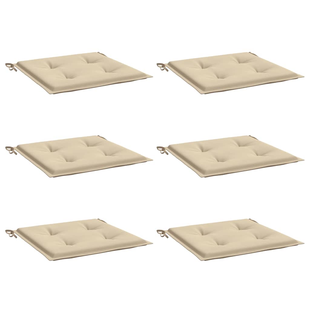 Vidaxl tuinstoelkussens 6 st 40x40x4 cm oxford stof beige