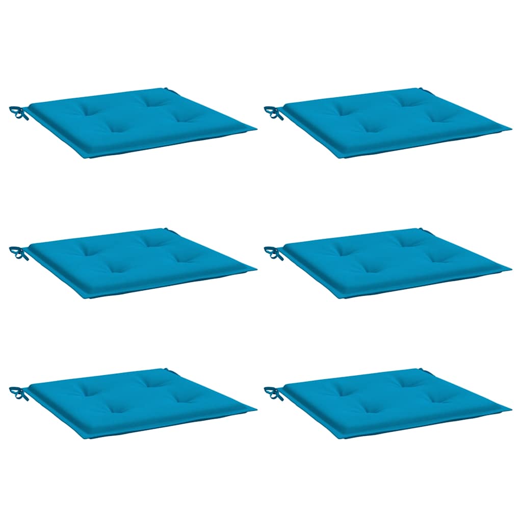 Cuscini per sedia da giardino Vidaxx 6 pz 40x40x4 cm tessuto oxford blu