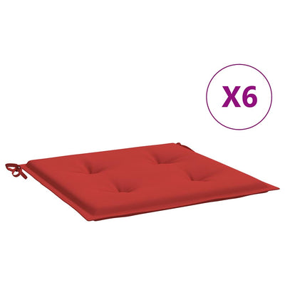 Cojines de silla de jardín Vidaxl 6 ST 40x40x3 CM Oxford Fabric Red