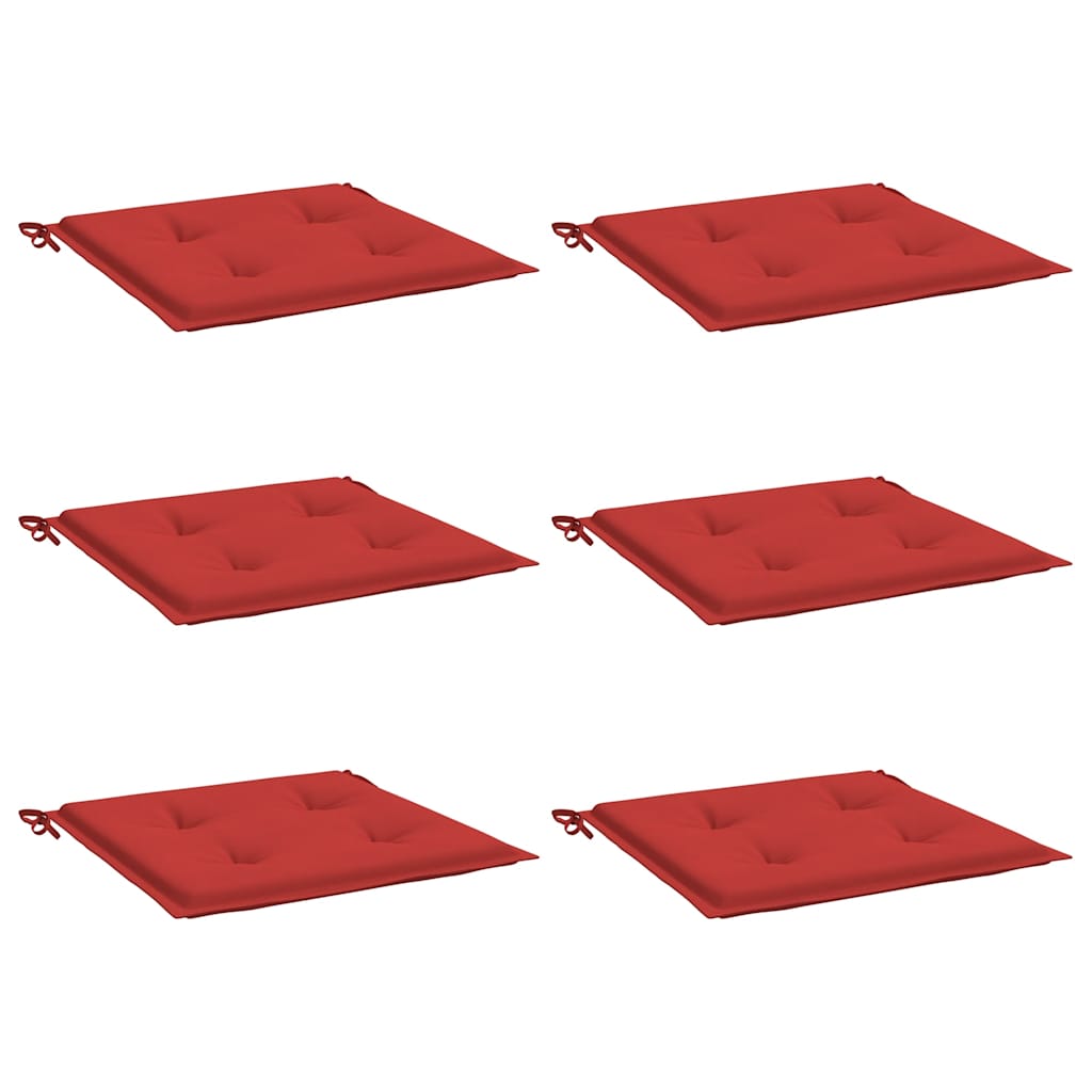 Cuscini da sedia da giardino Vidaxl 6 ST 40x40x3 cm tessuto rosso rosso