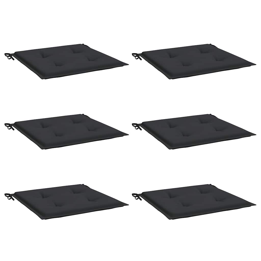 Cojines de silla de jardín Vidaxl 6 ST 40x40x3 CM Oxford Fabric Negro