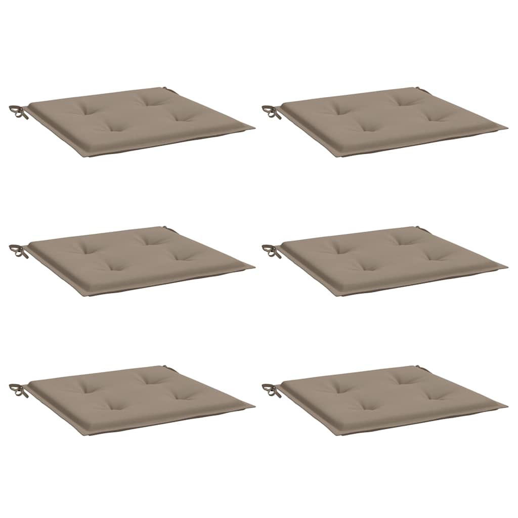 Vidaxl Garden Cushions 6 PCS 40x40x3 cm Tessuto Oxford Taupe
