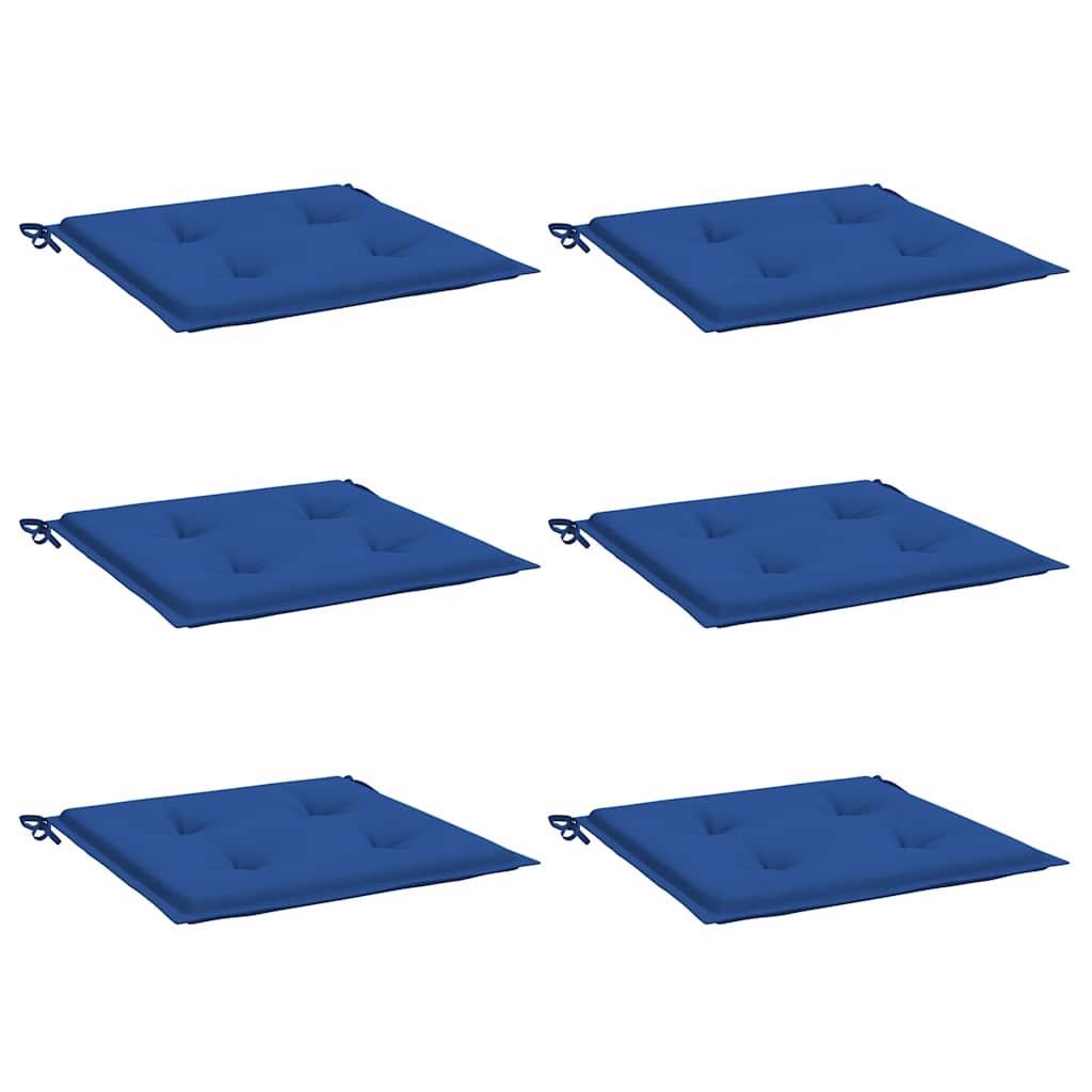 Cojines de silla de jardín Vidaxl 6 PCS 40x40x3 CM Oxford Fabric Royal Blue