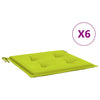 Cuscini da sedia da giardino Vidaxl 6 pezzi 40x40x3 cm tessuto oxford verde brillante