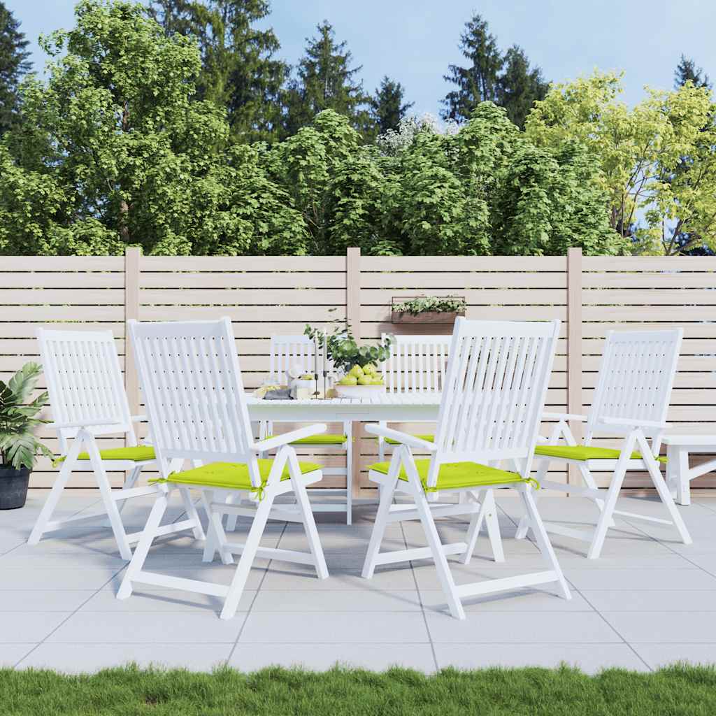 Cuscini da sedia da giardino Vidaxl 6 pezzi 40x40x3 cm tessuto oxford verde brillante