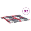 Vidaxl tuinstoelkussens 2 st 40x40x4 cm oxford stof ruitpatroon rood