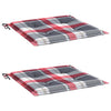 Vidaxl tuinstoelkussens 2 st 40x40x4 cm oxford stof ruitpatroon rood
