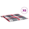 Vidaxx cuscini per sedia da giardino 6 pz 40x40x4 cm tessuto oxford motivo rombi rosso